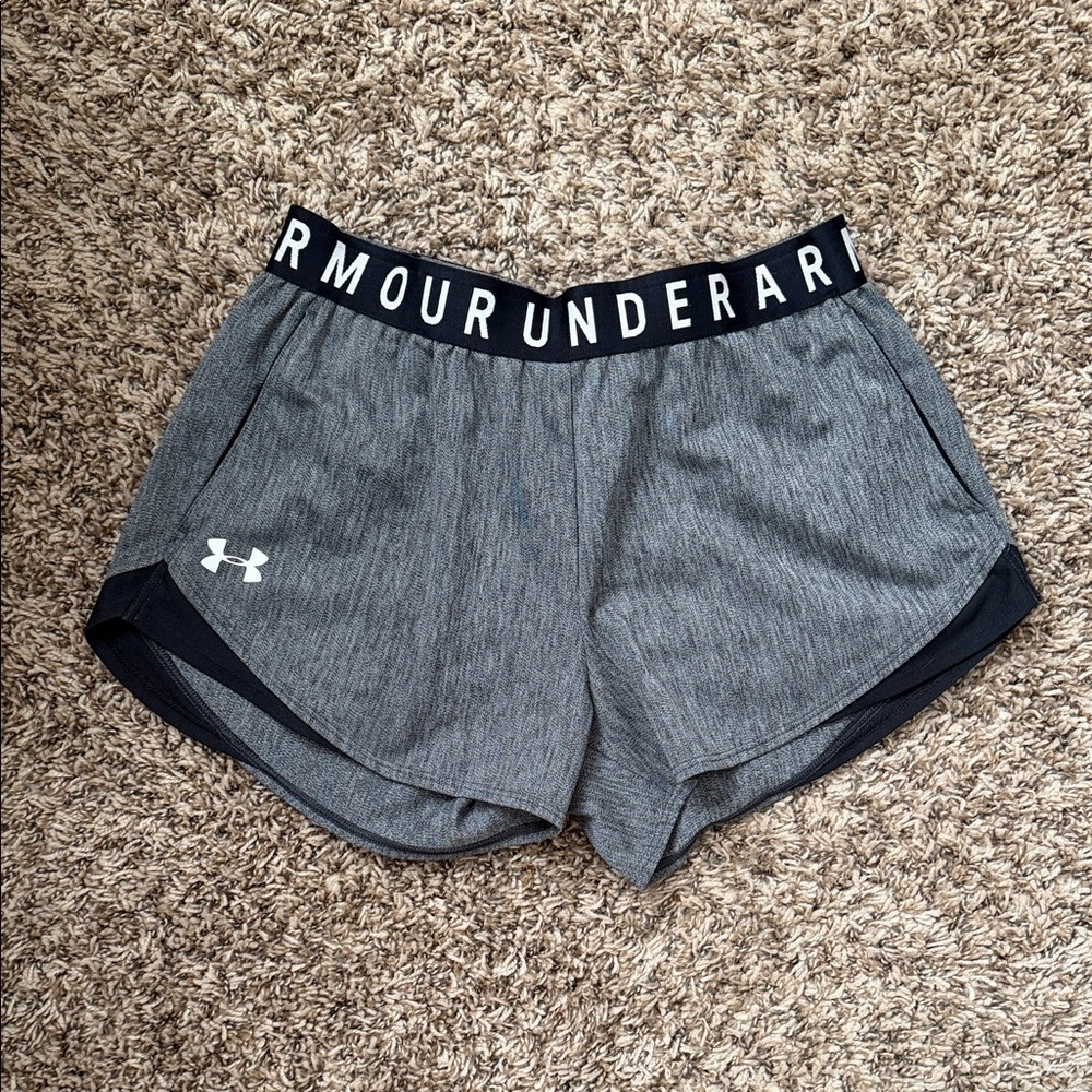 Under Armour Gray Heather Athletic Training Shorts with Branded Waistband